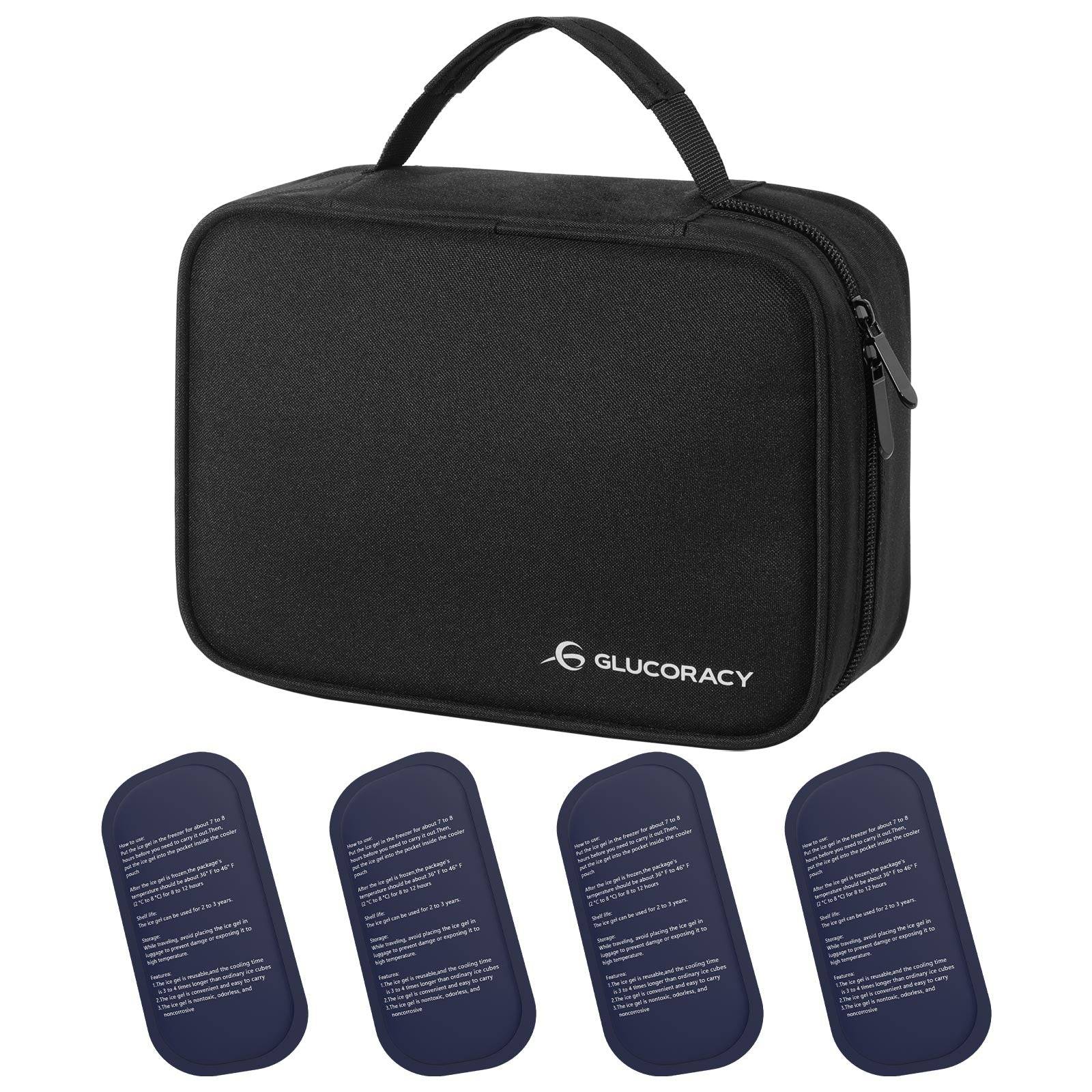 Glucoracy Insulin Cooler Travel Case Inside 4 bags