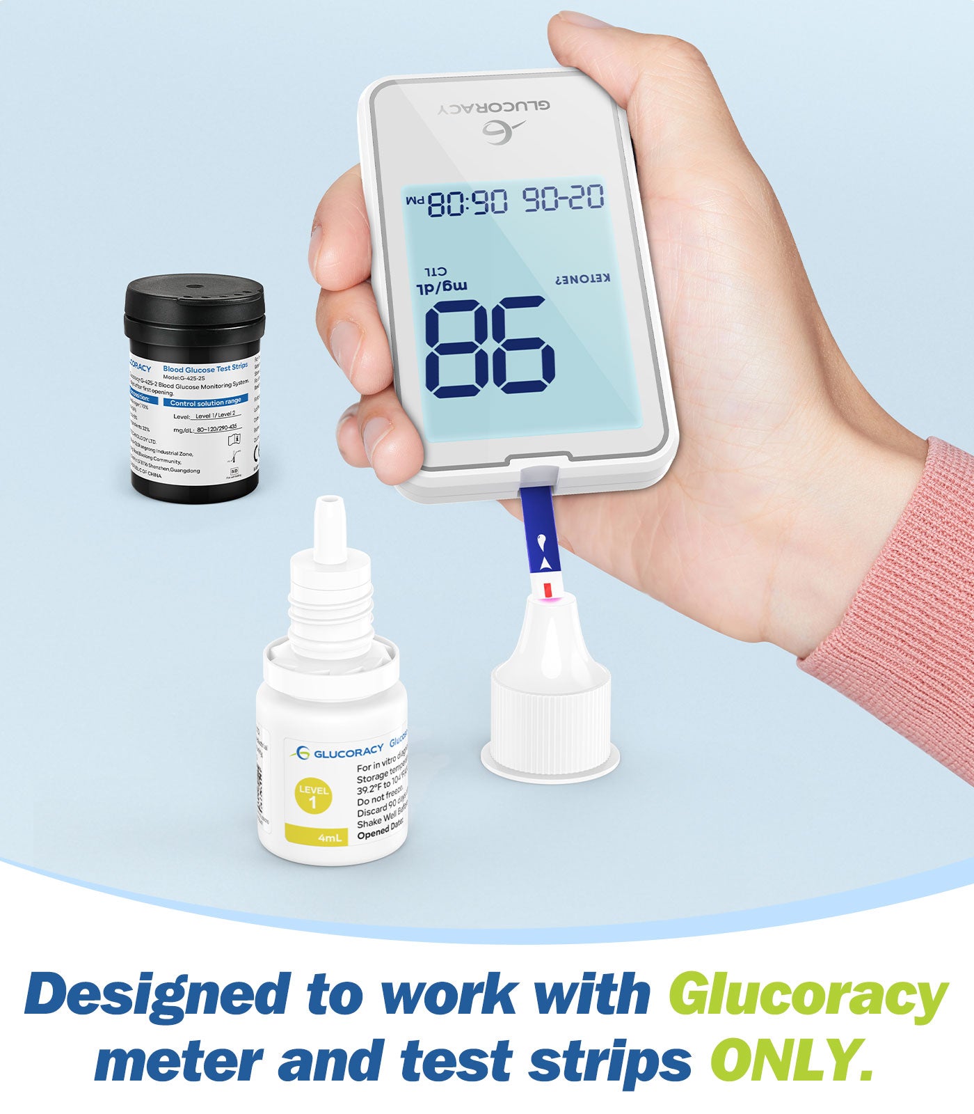 Blood Control Solution For Glucoracy G-425-2/G-425 Meter