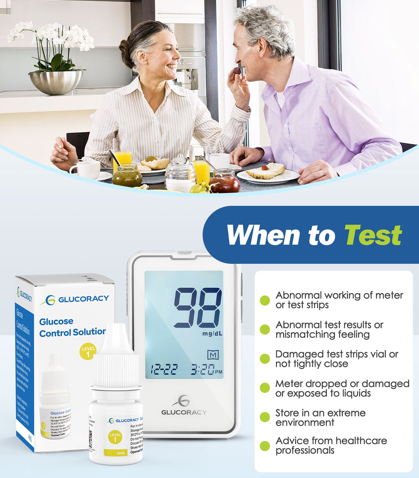 Blood Control Solution For Glucoracy G-425-2/G-425 Meter