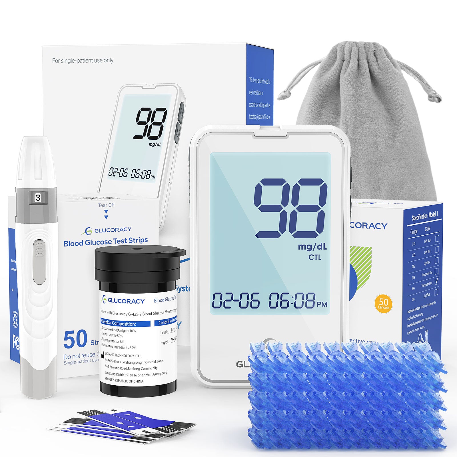 Glucoracy G-425-2 Kit | 50 test strips