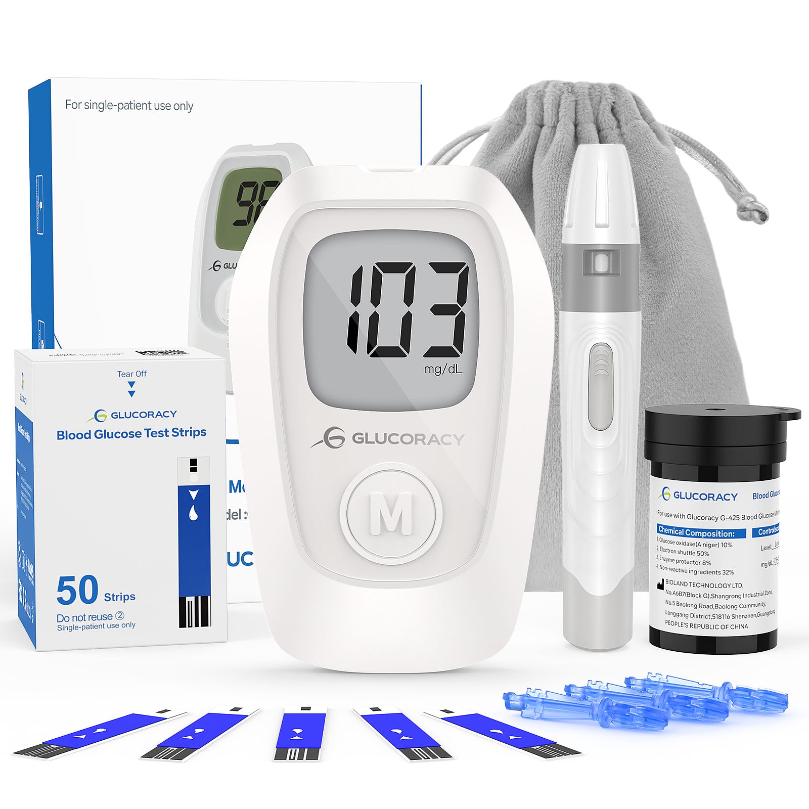 Glucoracy G-425 Kit | 50 test strips